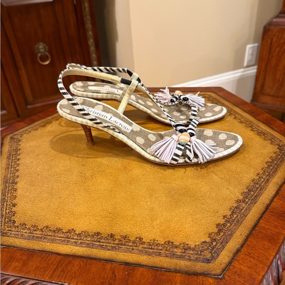 Christian Lacroix Sandals size 39/9 Heel height 2” MSRP $295 - Picture 3 of 5